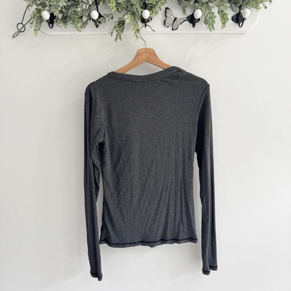 Women’s P’Tula Grey Ribbed Long Sleeve Tee Large TS - Picture 4 of 4